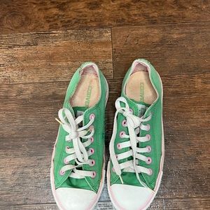 Vintage green and pink converse